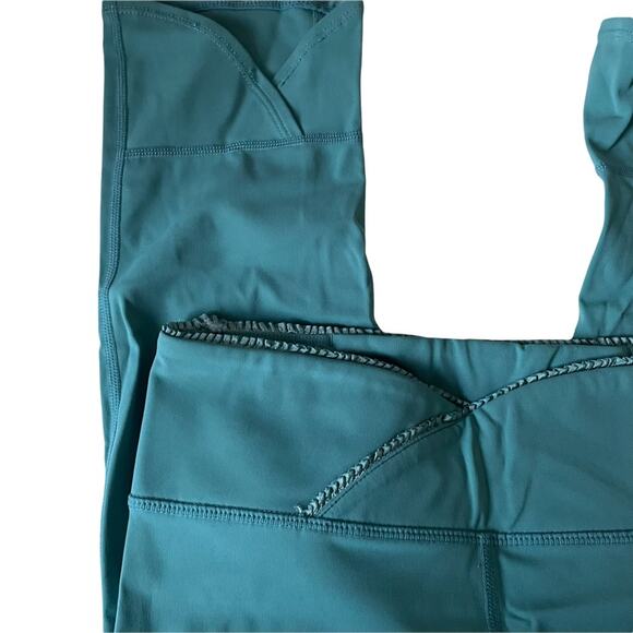 Free People Get Shorty Legging Mid Rise Turquoise Blue S EUC - Picture 6 of 11